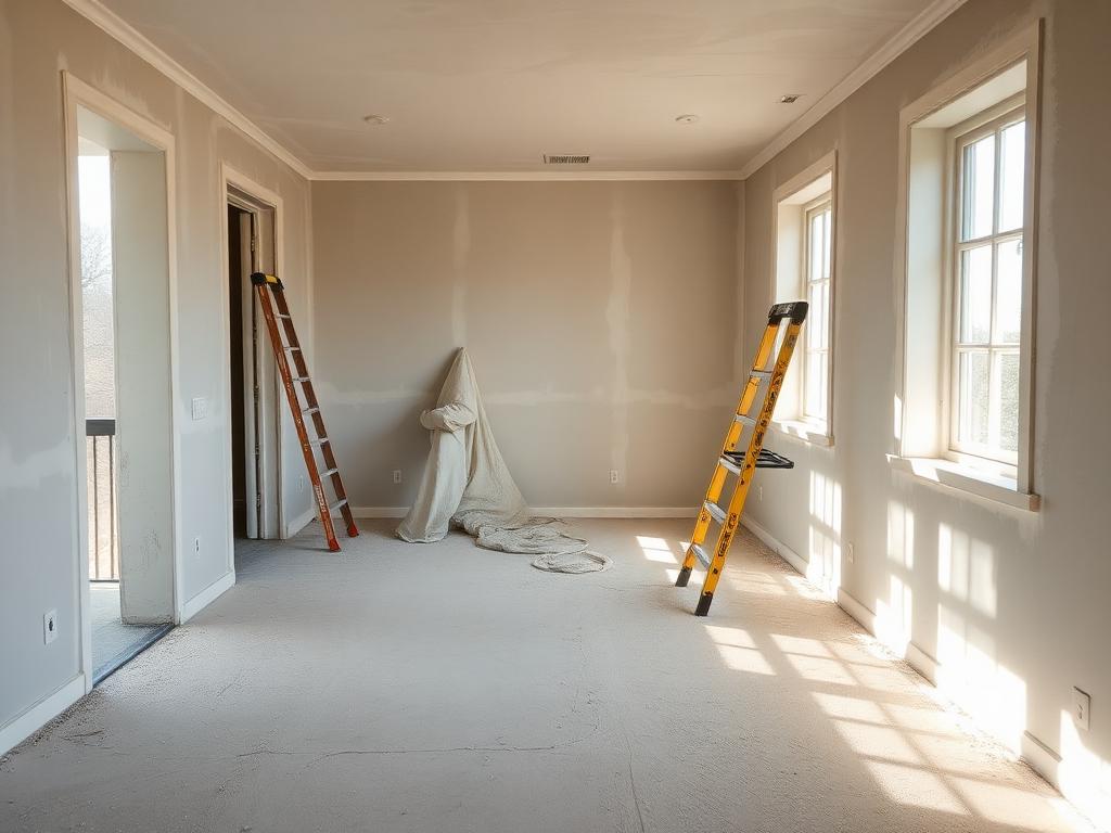 Interior of a finished renovation before post construction cleaning
