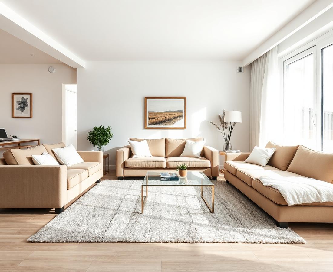 Clean and tidy living room after a professional cleaning